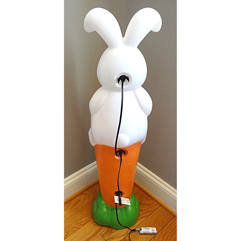 Easter Bunny Carrot Blow Mold Lighted Yard Decor 36 Inch NWT - Picture 2 of 4